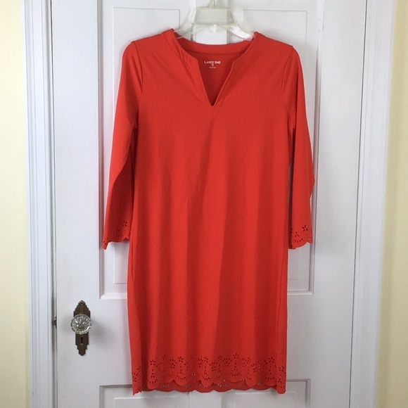Lands End Swim Cover Up Dress Red XS - Picture 1 of 9